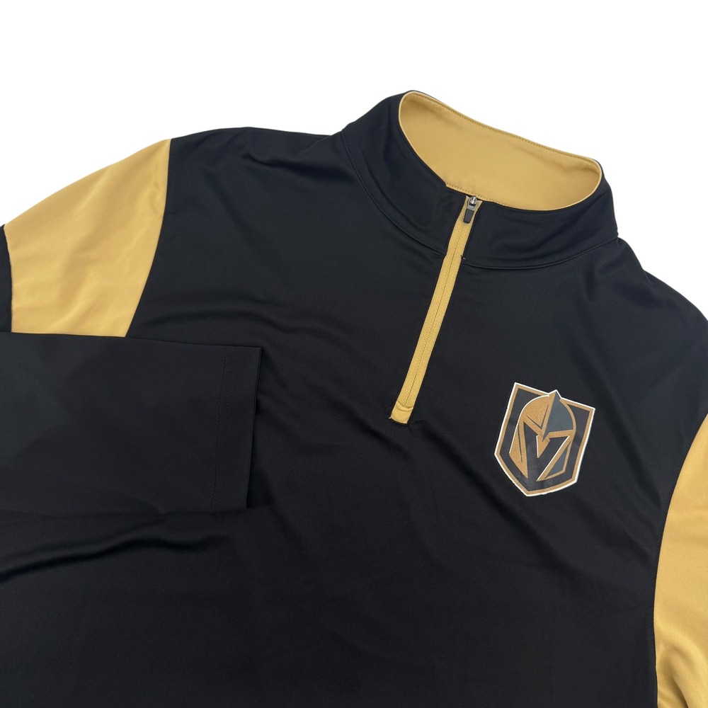 Fanatics NHL Vegas Golden Knights Mens Large Black Gold Quarter Zip Pullover
